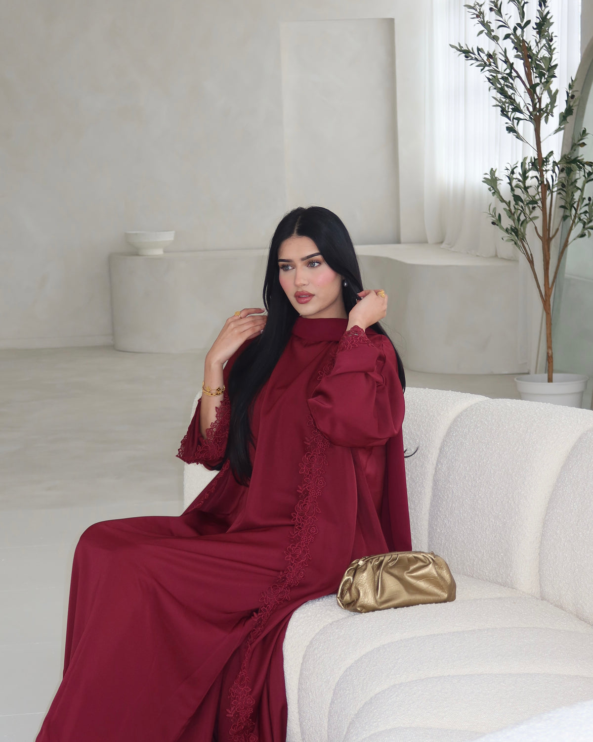 Burgundy Lace Abaya NoorByZoya Burgundy Lace Abaya NoorByZoya