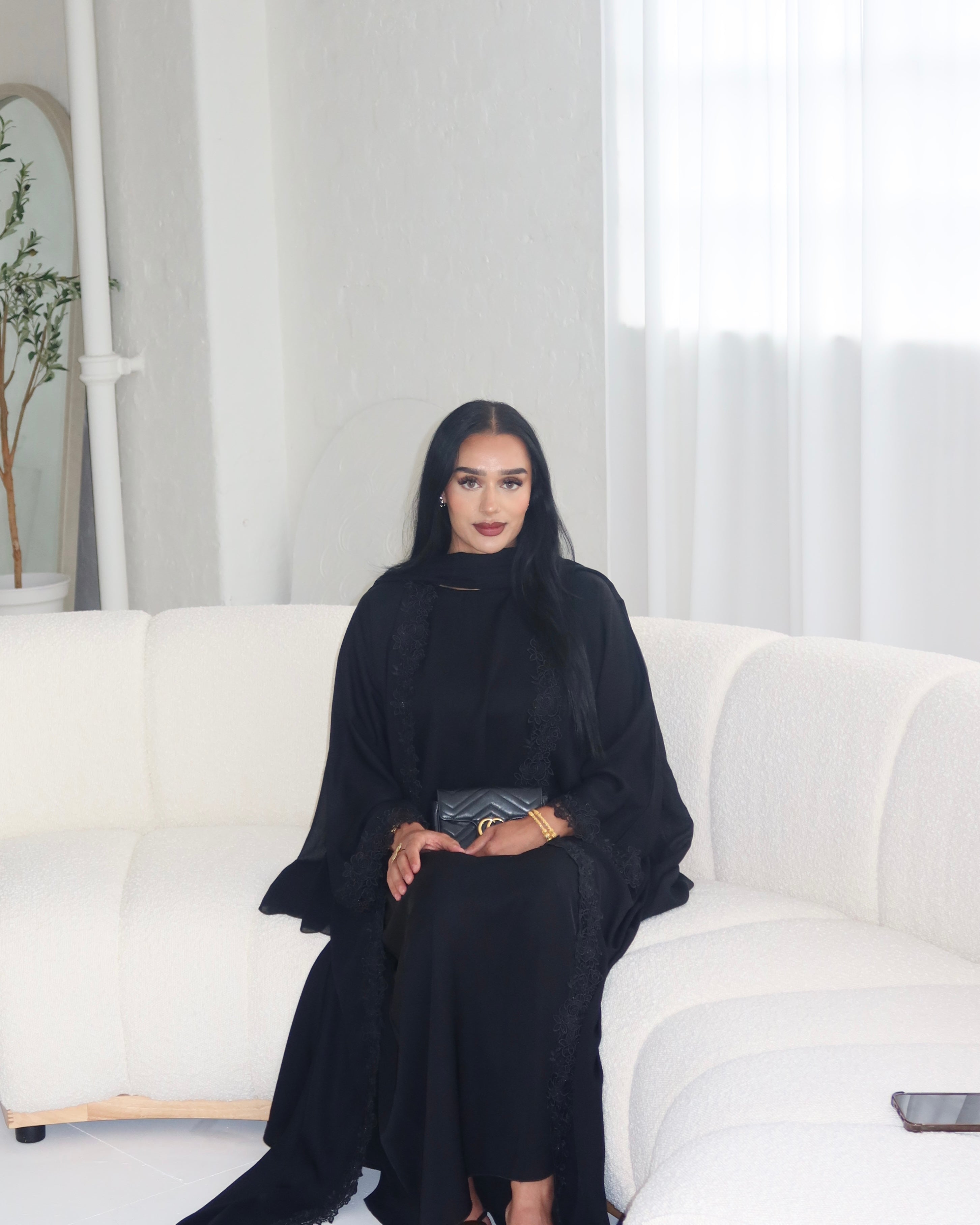 Black Lace Abaya