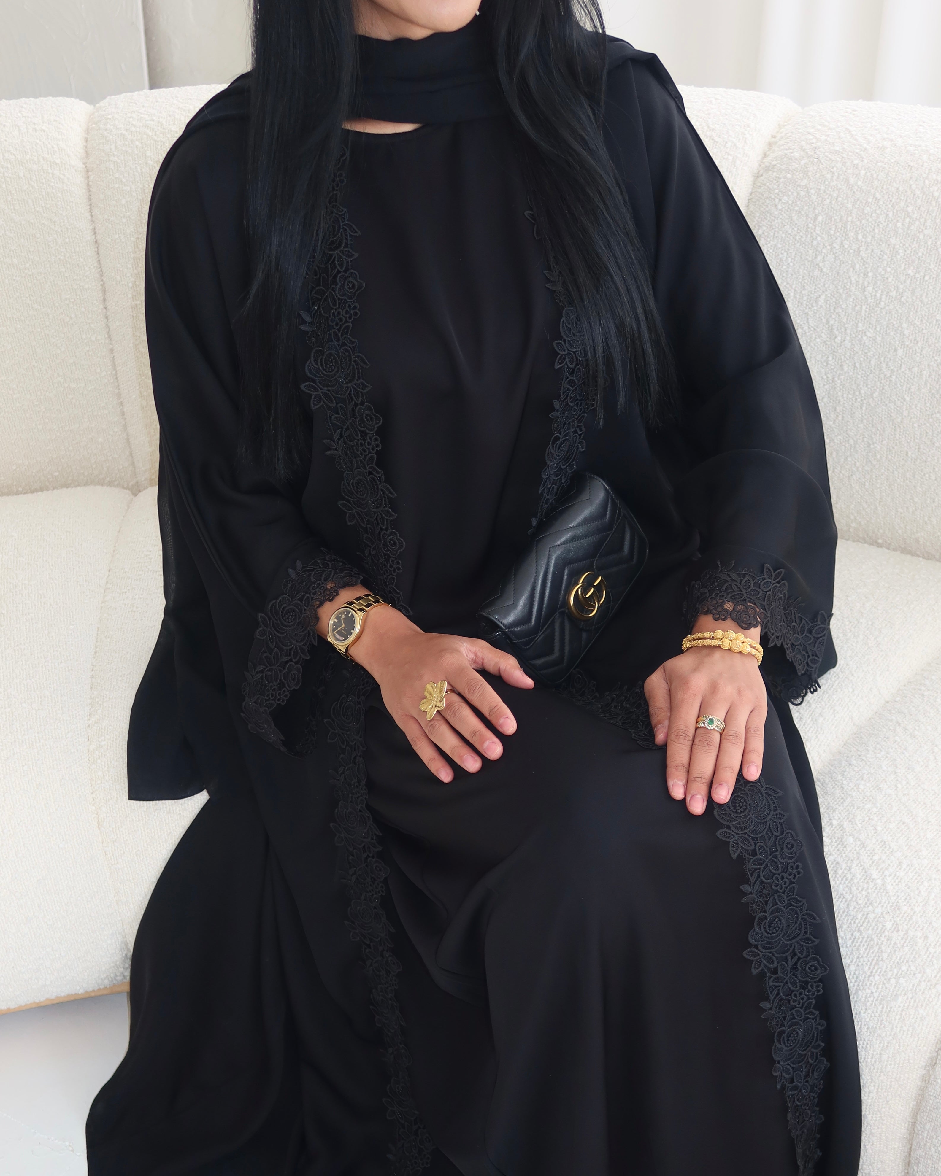 Black Lace Abaya